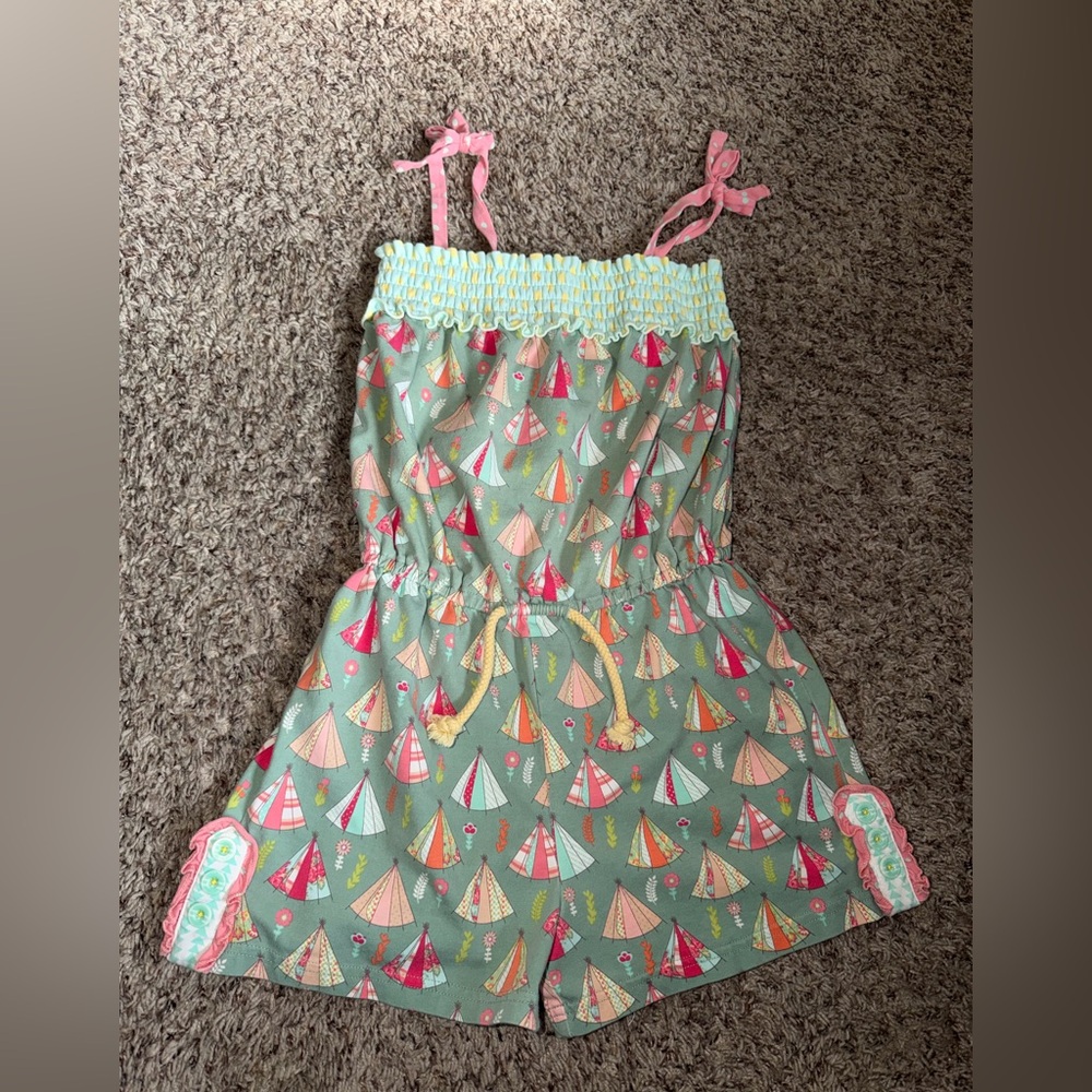 Matilda Jane Summer  Smocked Romper.  Size 8